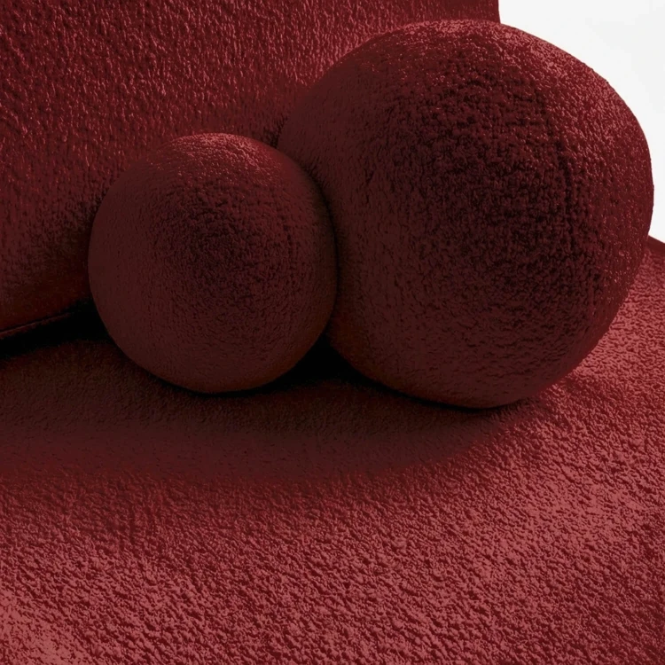 Sofa Rozkładana LORENA Bordowa Boucle