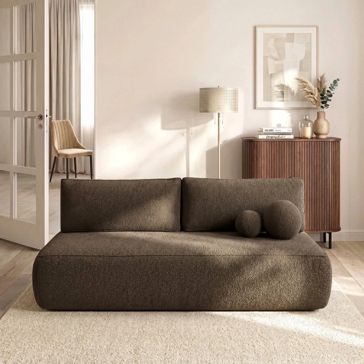 Sofa Rozkładana LORENA Mocca Boucle