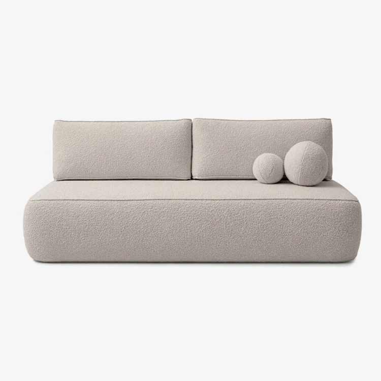 Sofa Rozkładana LORENA Kremowa Boucle