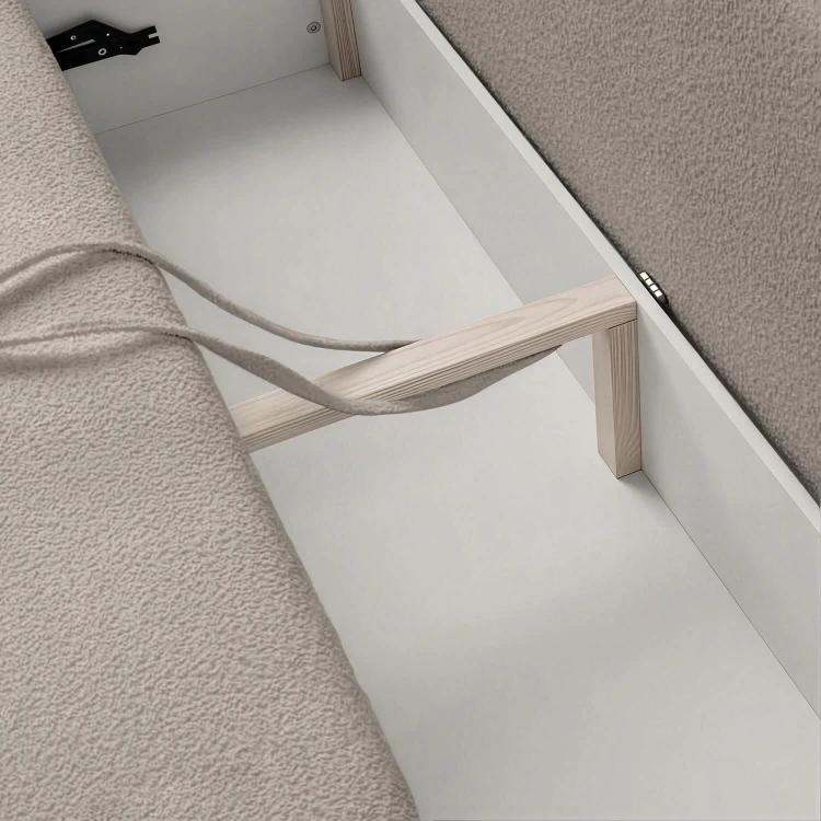 Sofa Rozkładana LORENA Kremowa Boucle