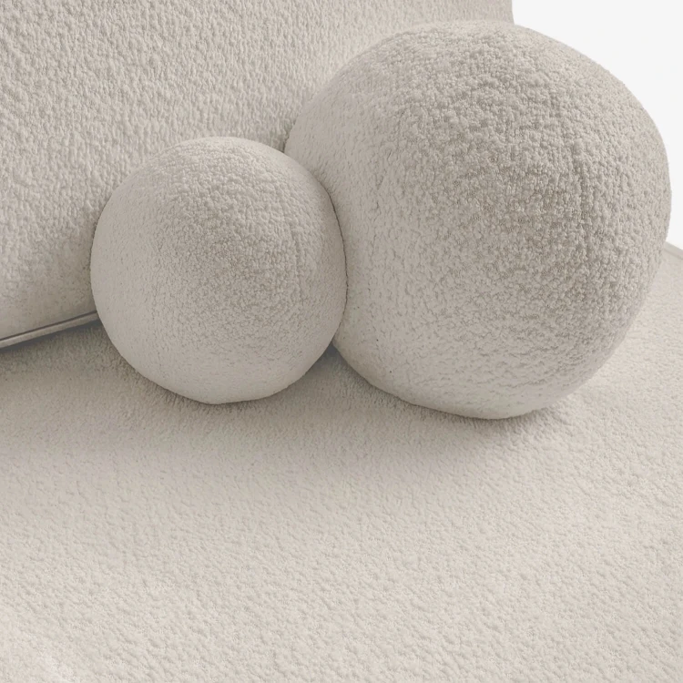 Sofa Rozkładana LORENA Kremowa Boucle