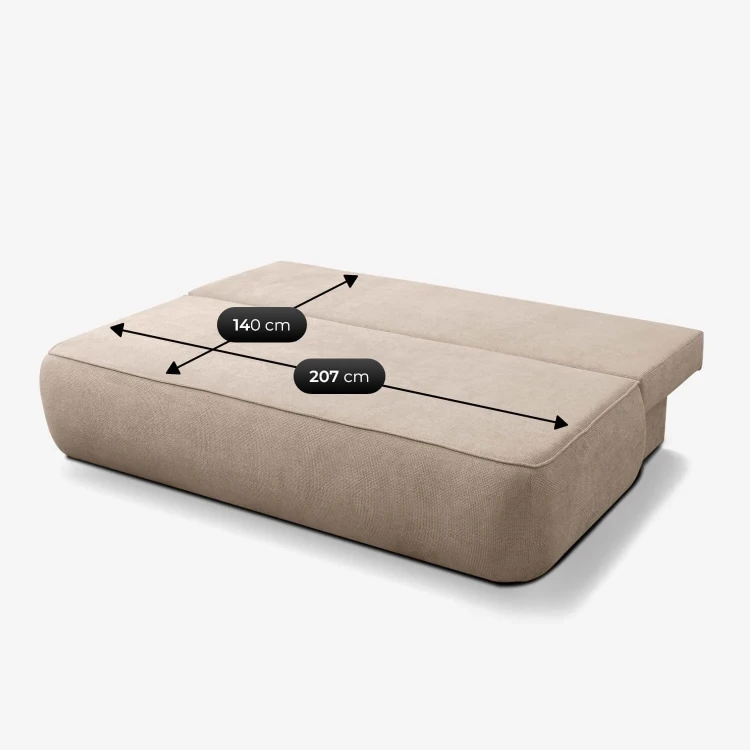 Sofa Rozkładana LORENA Beżowa Szenilowa