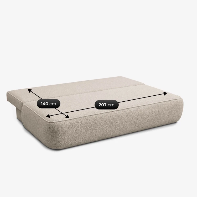 Sofa Rozkładana LORENA Beżowa Boucle