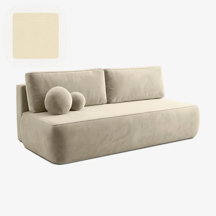 Sofa Rozkładana LORENA Kremowa Welur