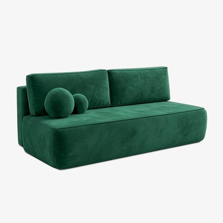 Sofa Rozkładana LORENA Zielona Welurowa
