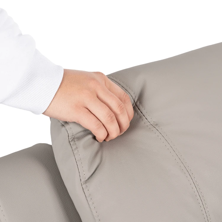 Fotel Masujący Comfort z podnóżkiem Szary Ekoskóra