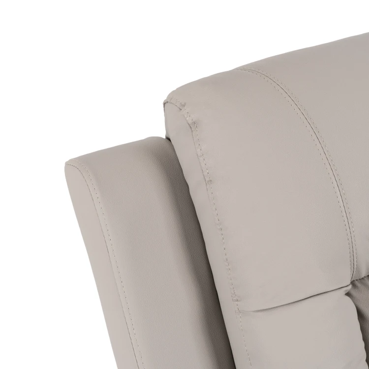 Fotel Masujący Comfort z podnóżkiem Szary Ekoskóra