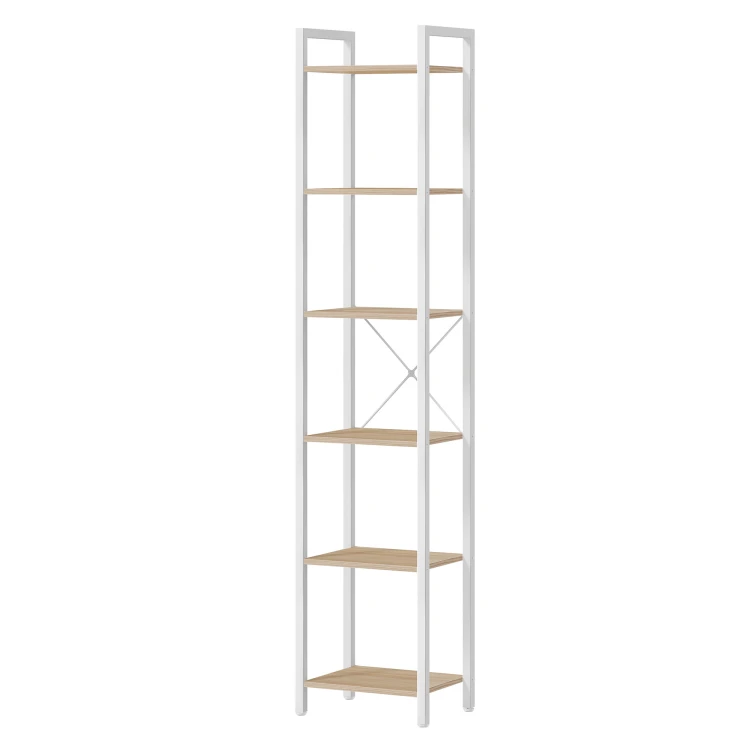 Regał Loft industrialny wąski, wysoki 187 cm beżowo/biały