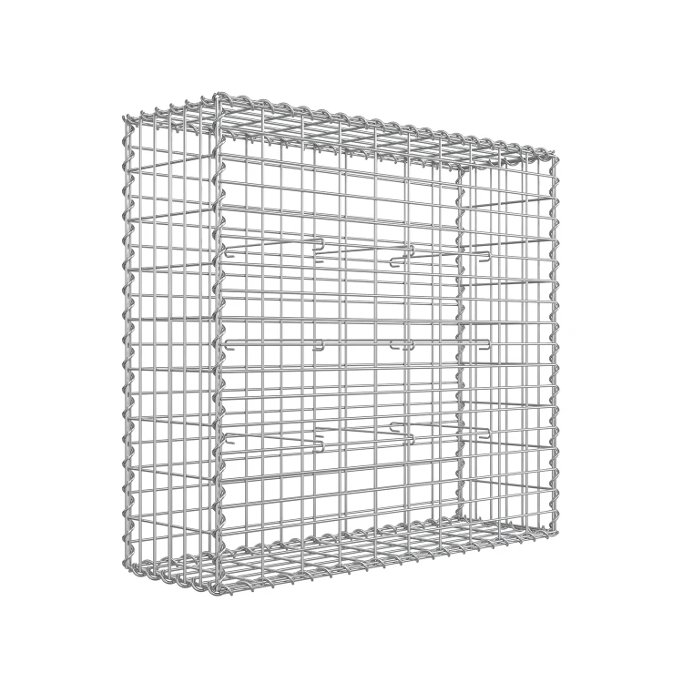 Kosz gabionowy ogrodowy 100 × 90 × 30 cm stal ocynkowana 4 mm
