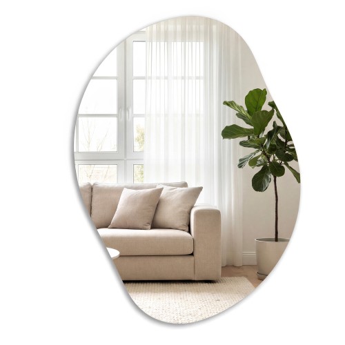 Lustro ścienne asymetryczne PŁATEK 60 × 45 cm – nowoczesne lustro dekoracyjne bez ramy