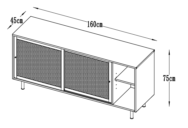 Komoda VERS 160 cm Metalowa Czarna