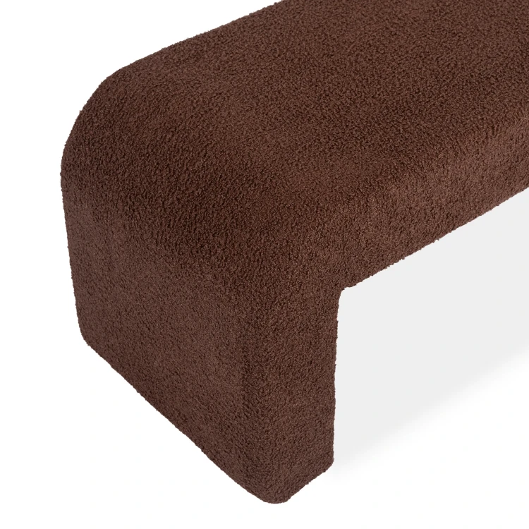 Pufa tapicerowana ARMA brązowa boucle 120x45 cm