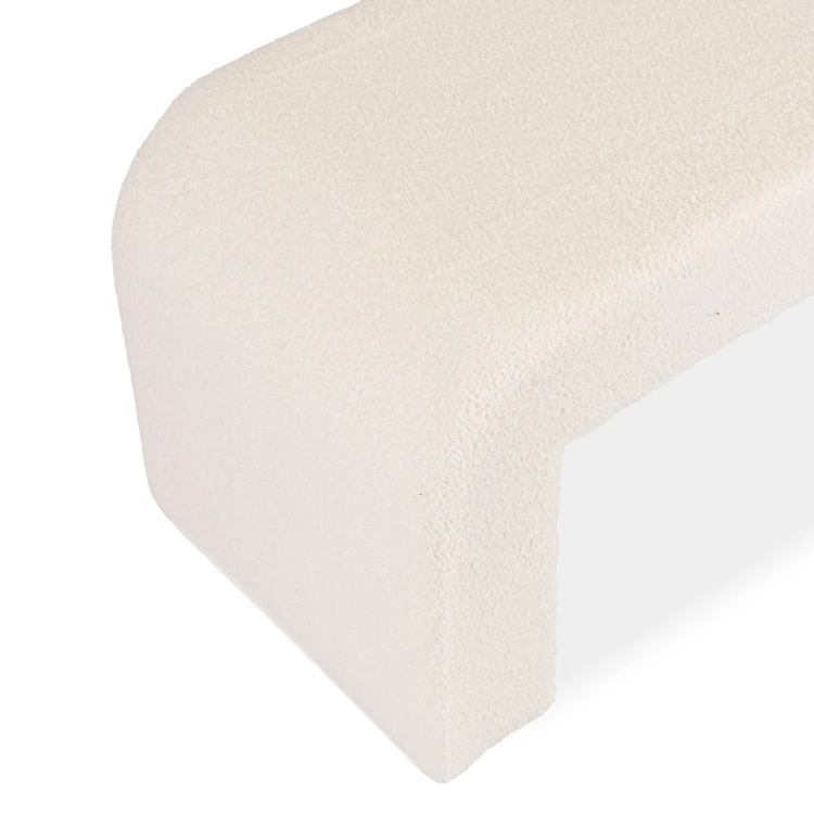 Pufa tapicerowana ARMA kremowa boucle 120x45 cm