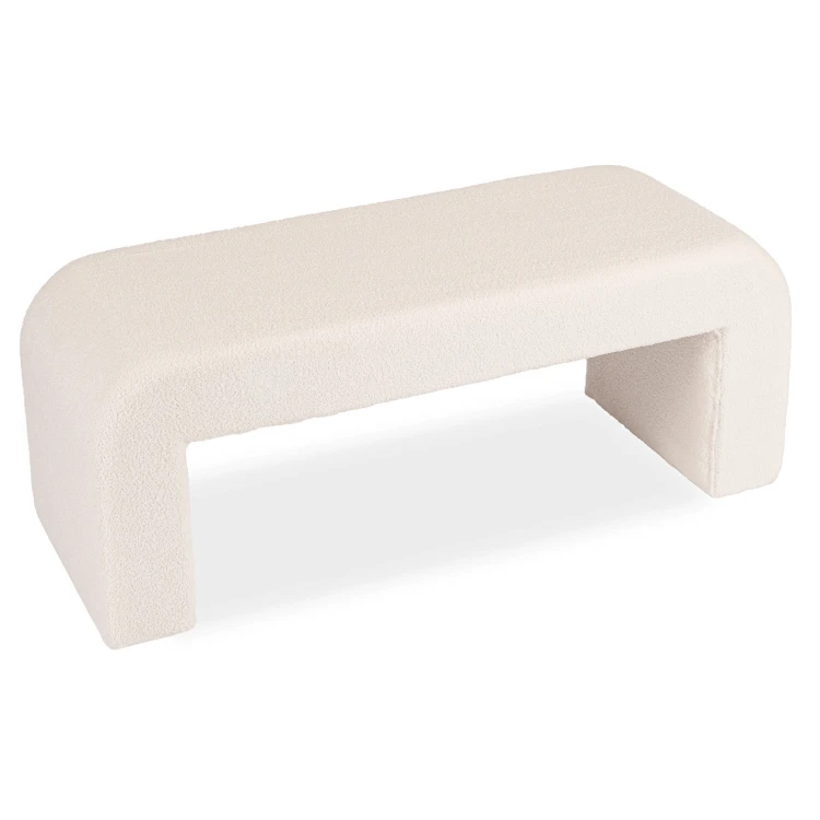 Pufa tapicerowana ARMA kremowa boucle 120x45 cm