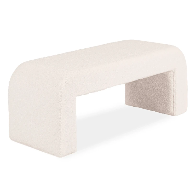 Pufa tapicerowana ARMA kremowa boucle 120x45 cm