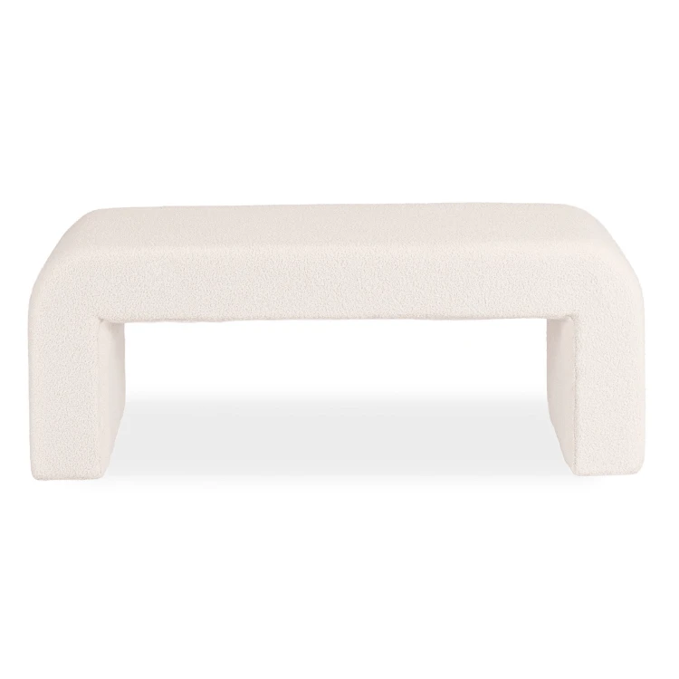 Pufa tapicerowana ARMA kremowa boucle 120x45 cm