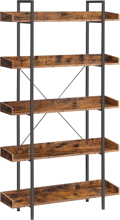 Regał industrialny 5-poziomowy 100 × 178 cm rustykalny brąz / czarny