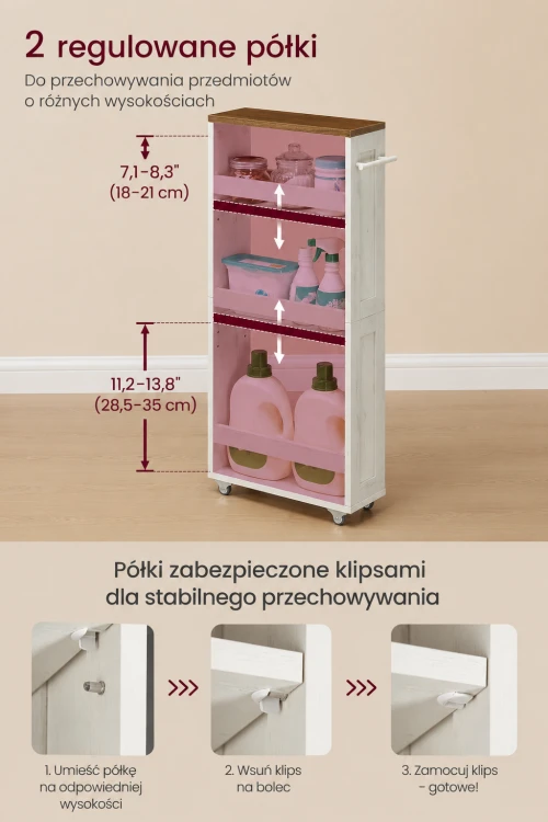 Wózek kuchenny 5-poziomowy z 4 wysuwanymi koszami na kółkach loft 40 × 31,7 × 95 cm