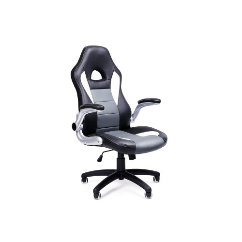 Fotel gamingowy ergonomiczny czarno-szaro-biały do 150 kg