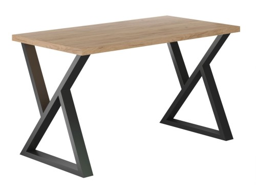 Stół do jadalni GRAWENA 67x128 cm dąb złoty craft/nogi czarne