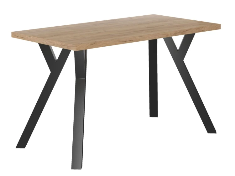 Stół do jadalni LAVO 67x128 cm dąb złoty craft/nogi czarne