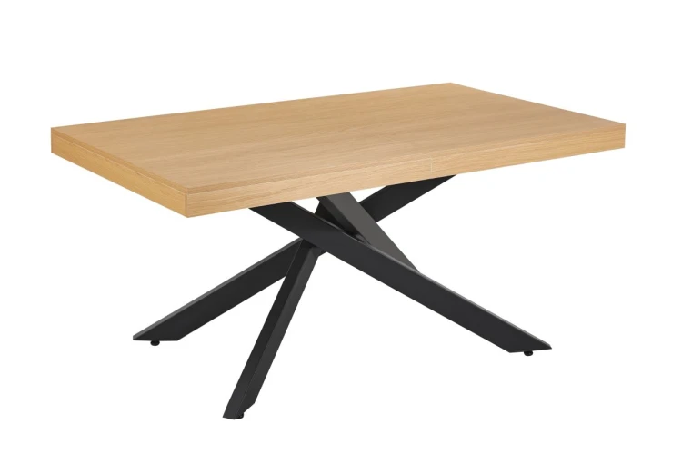 Stół rozkładany ORENO 160–240x90 cm dąb naturalny / czarny