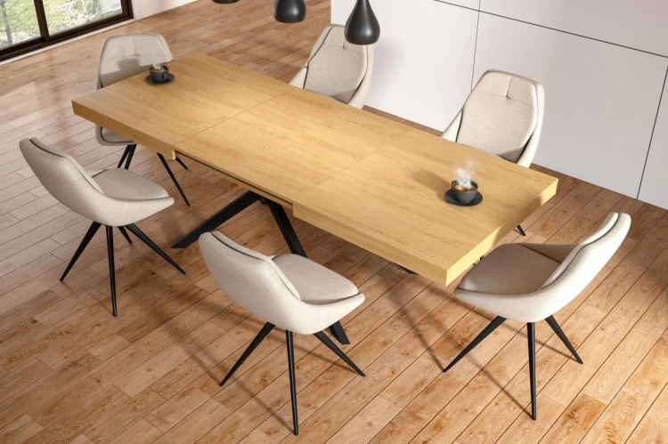 Stół rozkładany ORENO 160–240x90 cm dąb naturalny / czarny.jpg