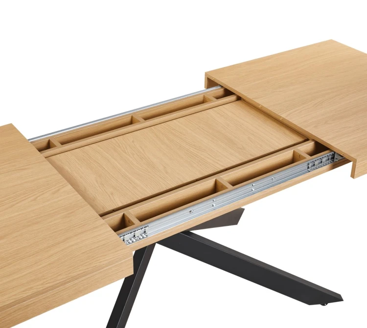 Stół rozkładany ORENO 160–240x90 cm dąb naturalny / czarny
