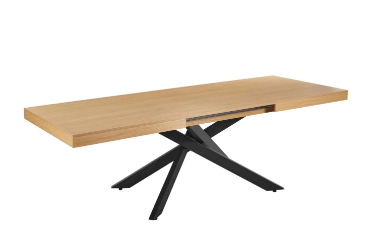 Stół rozkładany ORENO 160–240x90 cm dąb naturalny / czarny