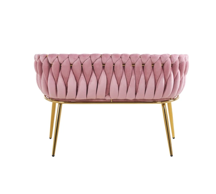 Sofa MALVA różowa velvet / złoty