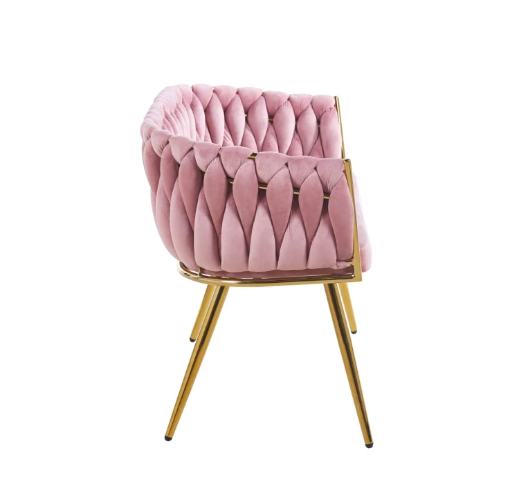 Sofa MALVA różowa velvet / złoty