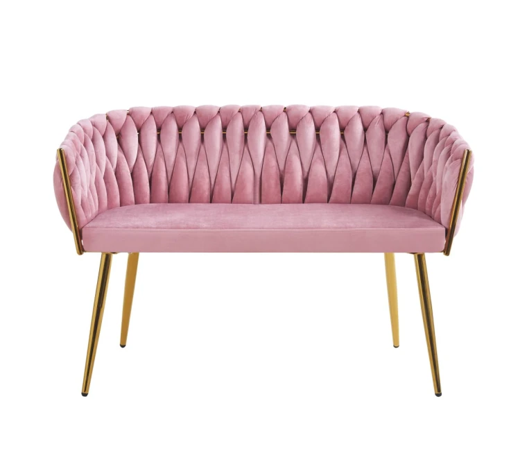 Sofa MALVA różowa velvet / złoty