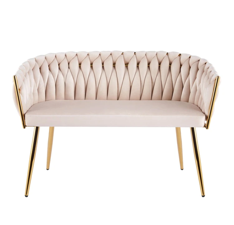 Sofa MALVA beżowa velvet / złoty