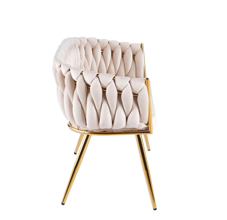 Sofa MALVA beżowa velvet / złoty