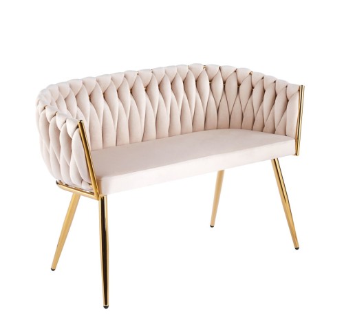Sofa MALVA beżowa velvet / złoty