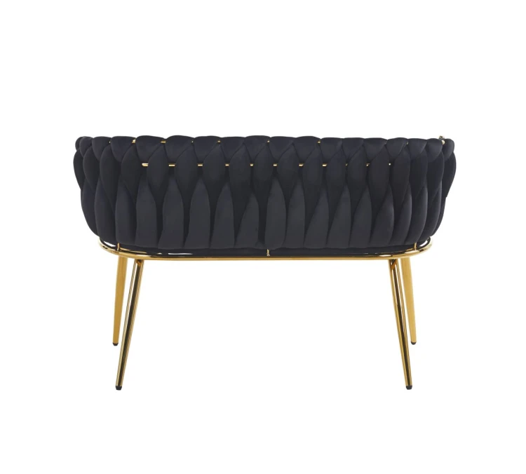 Sofa MALVA czarny velvet / złoty