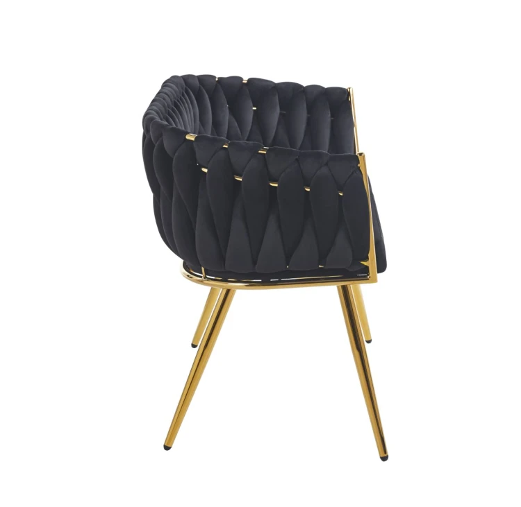 Sofa MALVA czarny velvet / złoty