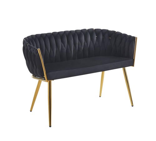Sofa MALVA czarny velvet / złoty