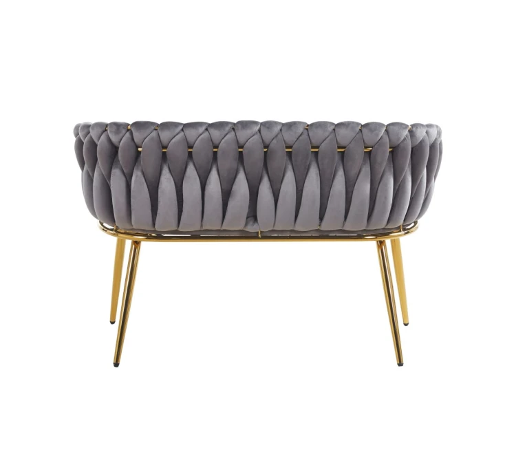 Sofa MALVA szary velvet / złoty