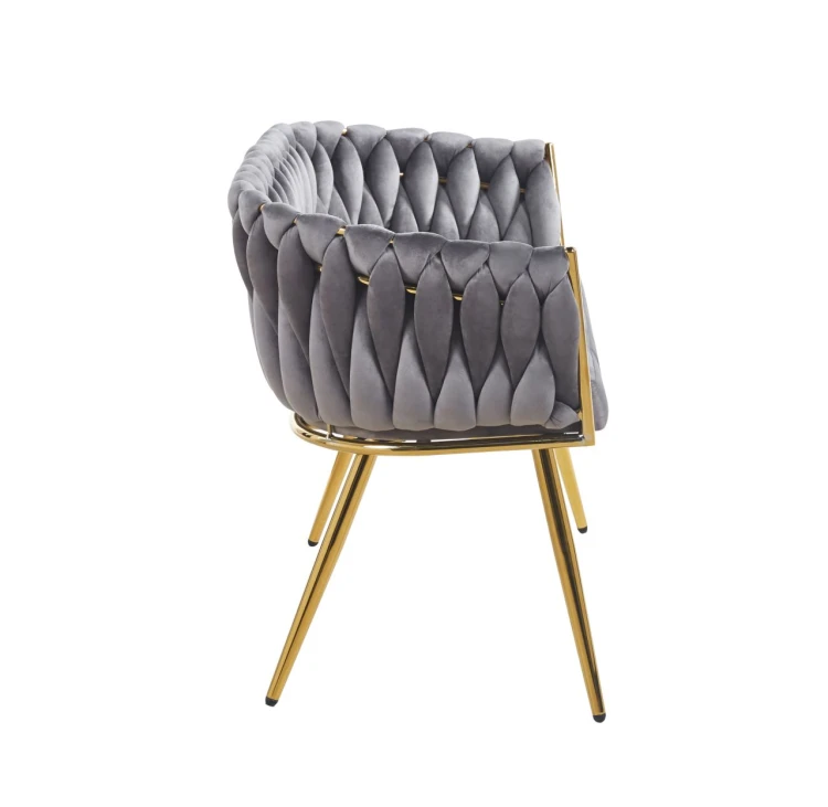 Sofa MALVA szary velvet / złoty
