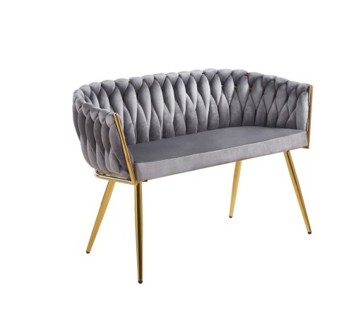 Sofa MALVA szary velvet / złoty