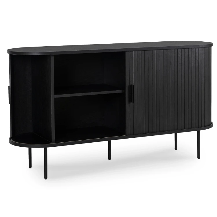 Komoda dwudrzwiowa Wood 140 cm kolor czarny