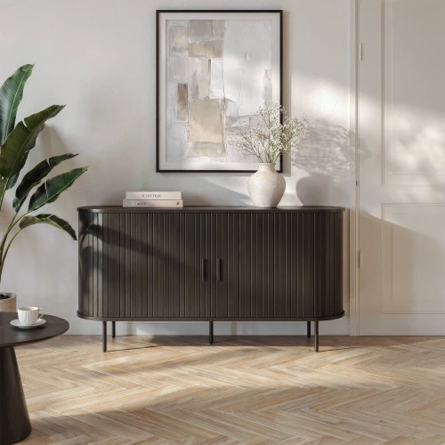 Komoda dwudrzwiowa Wood 140 cm kolor czarny