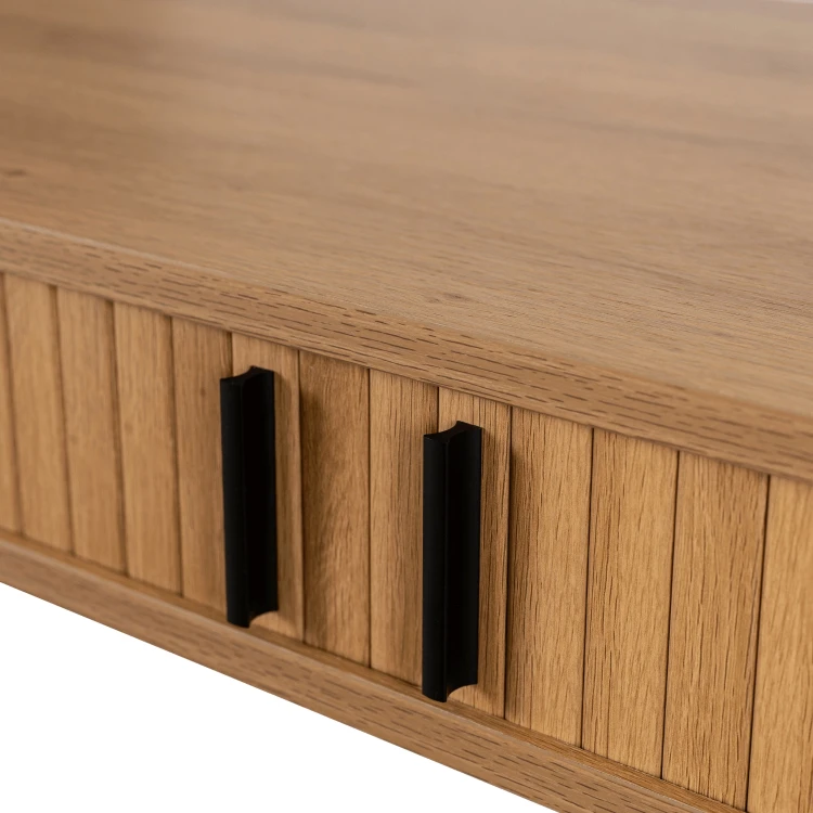 Toaletka konsola WOOD 120 cm dąb Ryflowana