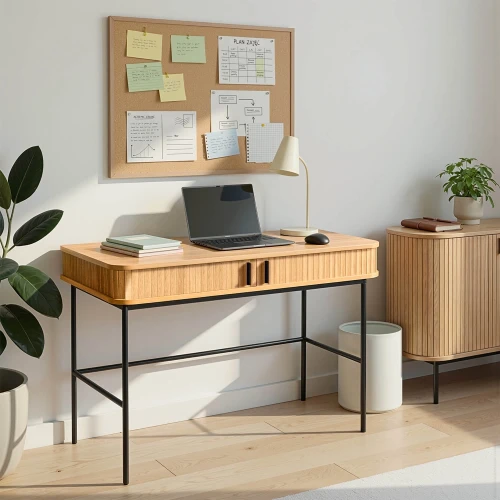 Toaletka konsola WOOD 120 cm dąb Ryflowana
