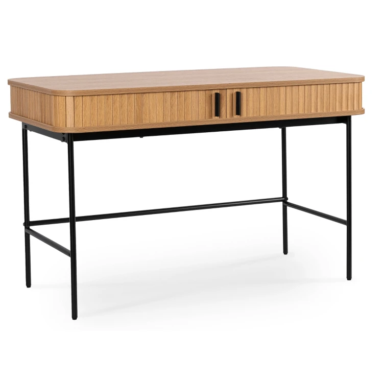 Toaletka konsola WOOD 120 cm dąb Ryflowana