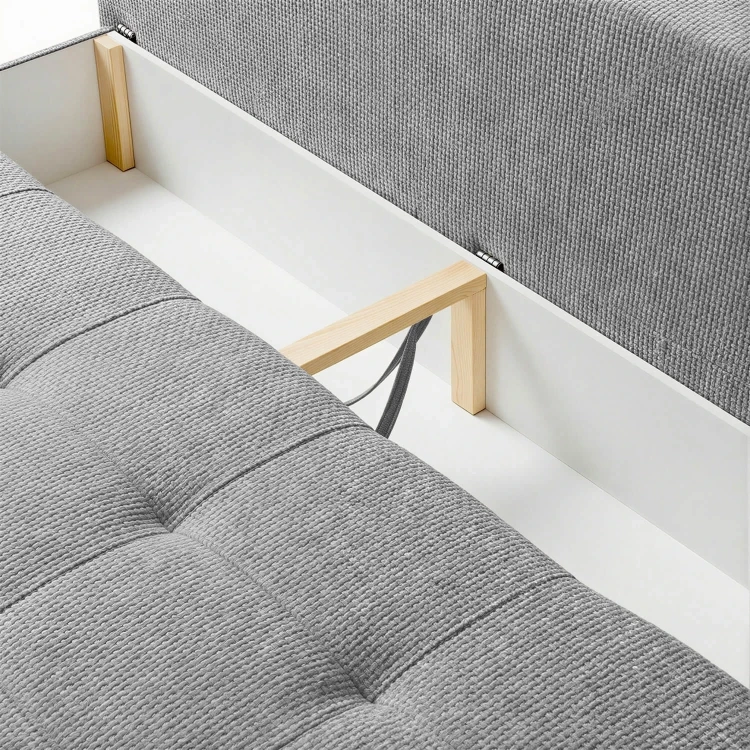 Sofa rozkładana NOVA szara - szenil funkcja spania 142x197 cm
