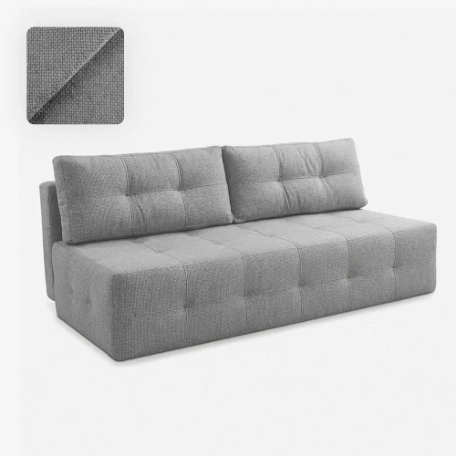 Sofa rozkładana NOVA szara - szenil funkcja spania 142x197 cm