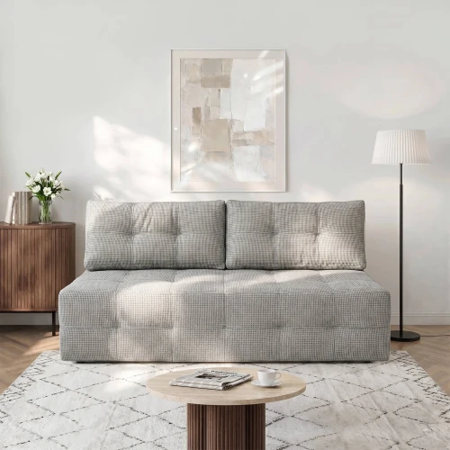 Sofa rozkładana NOVA szara - szenil funkcja spania 142x197 cm