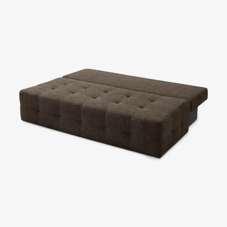 Sofa rozkładana ELVA mocca – boucle, funkcja spania 142 × 197 cm